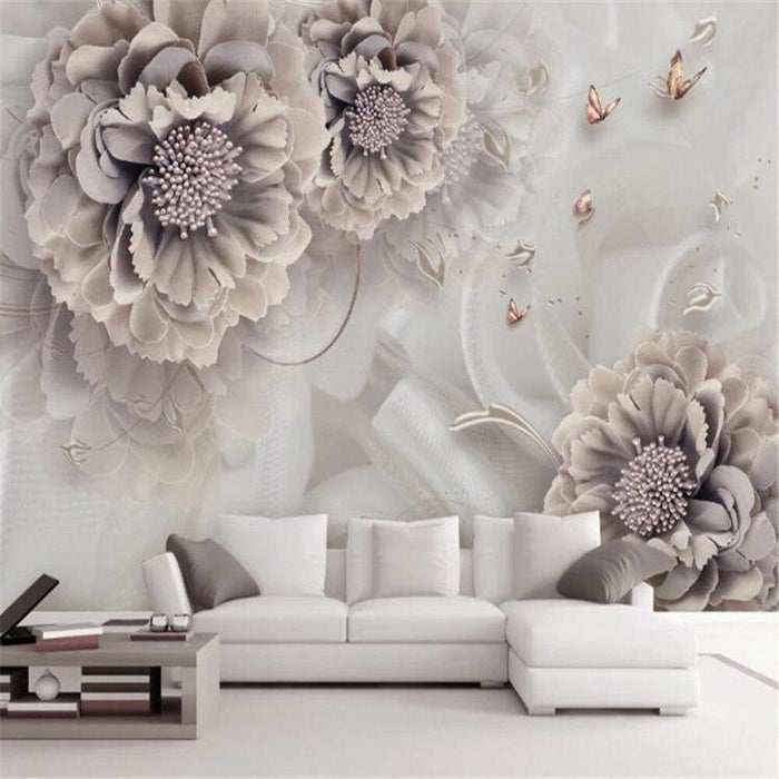 3D Peony Flower Wallpaper