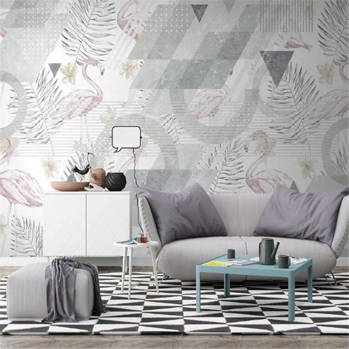 Geometric Flamingo Tropical Wallpaper