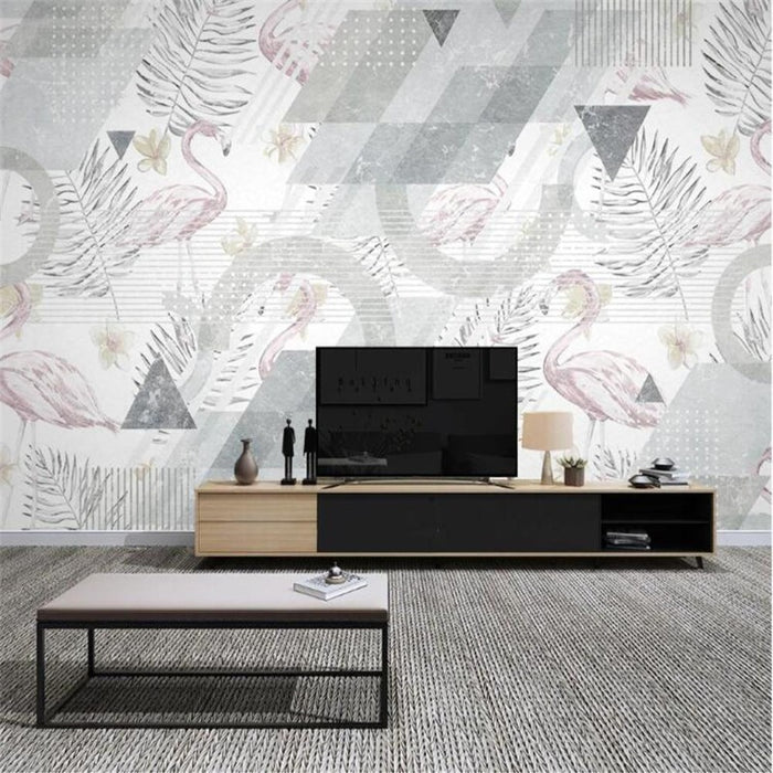 Geometric Flamingo Tropical Wallpaper