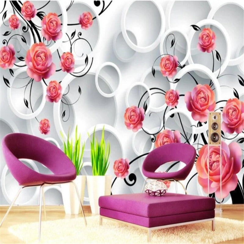 2022 Custom Wall paper Mural 3D flowers Wallpapers For Home Walls Wallpaper  3D For Bedroom Living Room - AliExpress