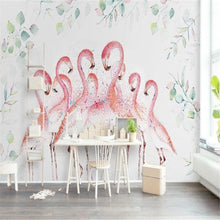Pink Flamingo Plant Scenery Wallpaper