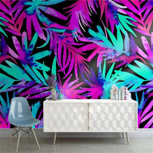 Simple Colorful Tropical Plant Leaf Wallpaper
