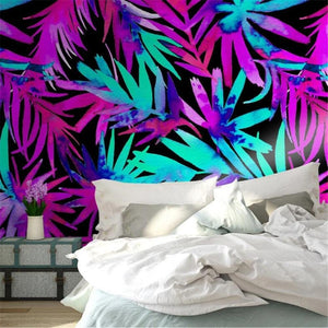 Simple Colorful Tropical Plant Leaf Wallpaper
