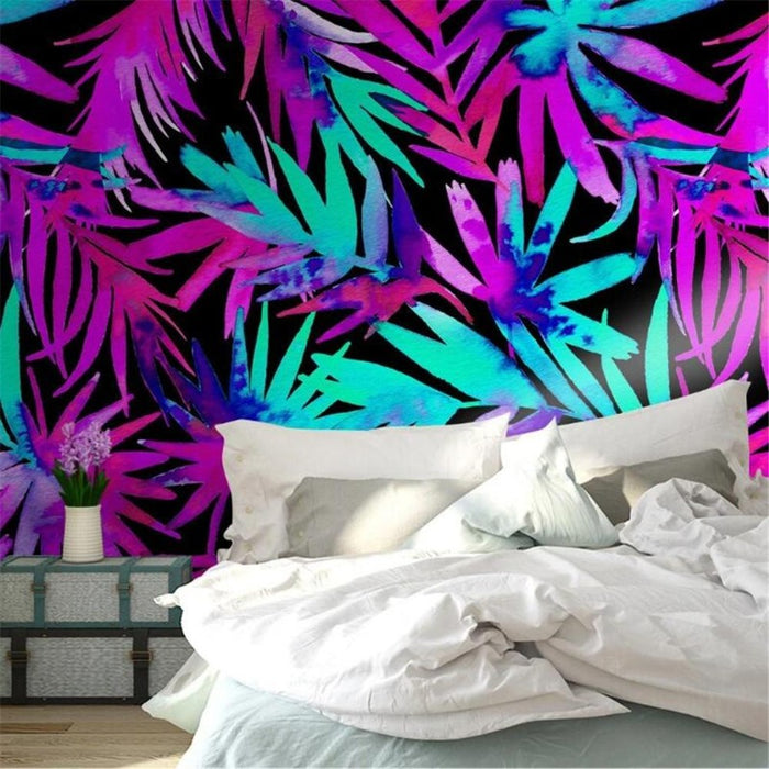 Simple Colorful Tropical Plant Leaf Wallpaper