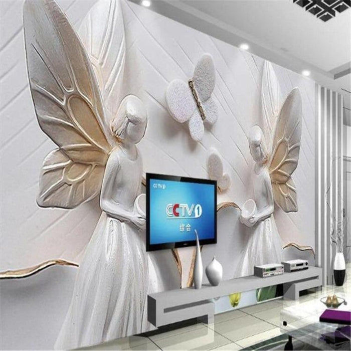 3D European Angel Decorative Wallpaper
