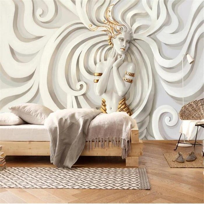 3D Sculpture Beauty Wallpaper