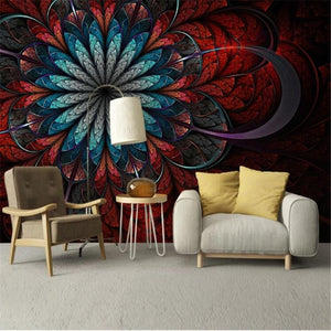 Abstract Flower Pattern Wallpaper