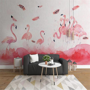 Flamingo Feather Wallpaper