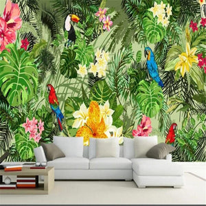 Parrot In Tropical Rainforest Wallpaper