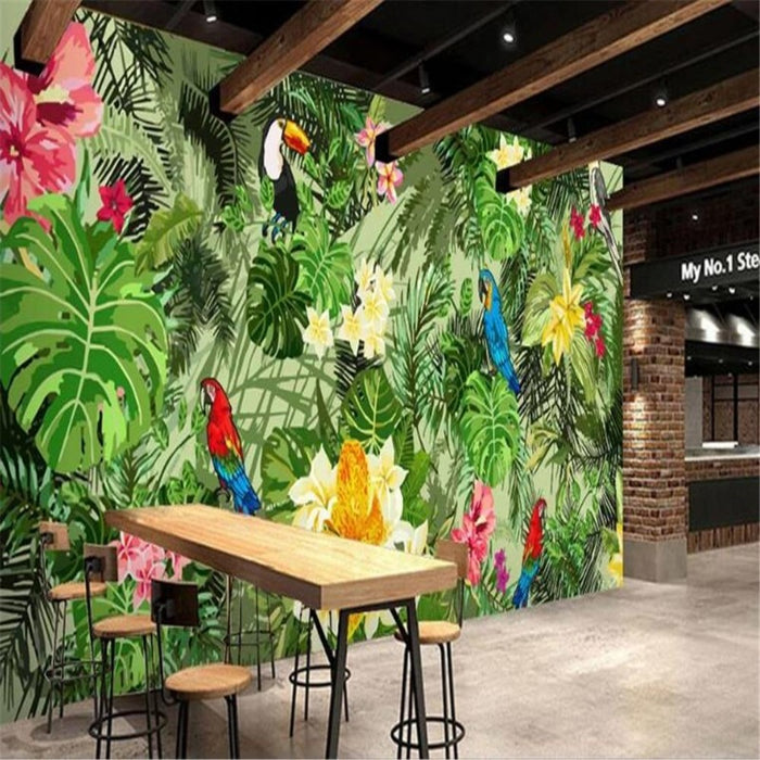 Parrot In Tropical Rainforest Wallpaper
