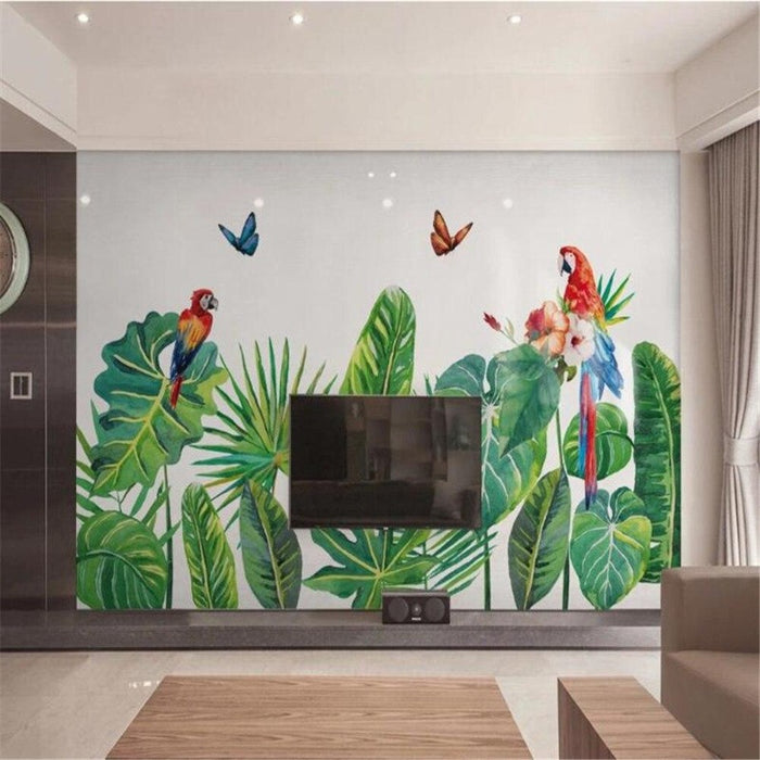 Hand-Painted Tropical Plants Wallpaper