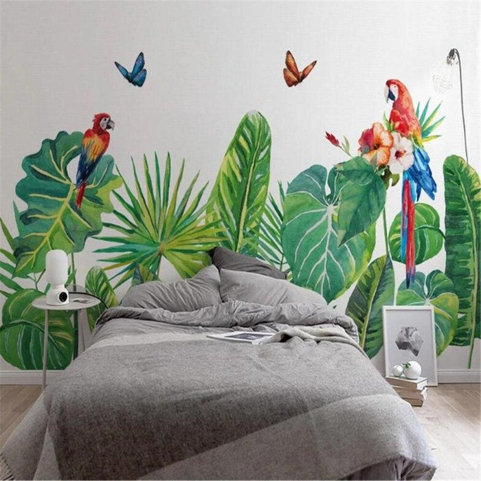 Hand-Painted Tropical Plants Wallpaper