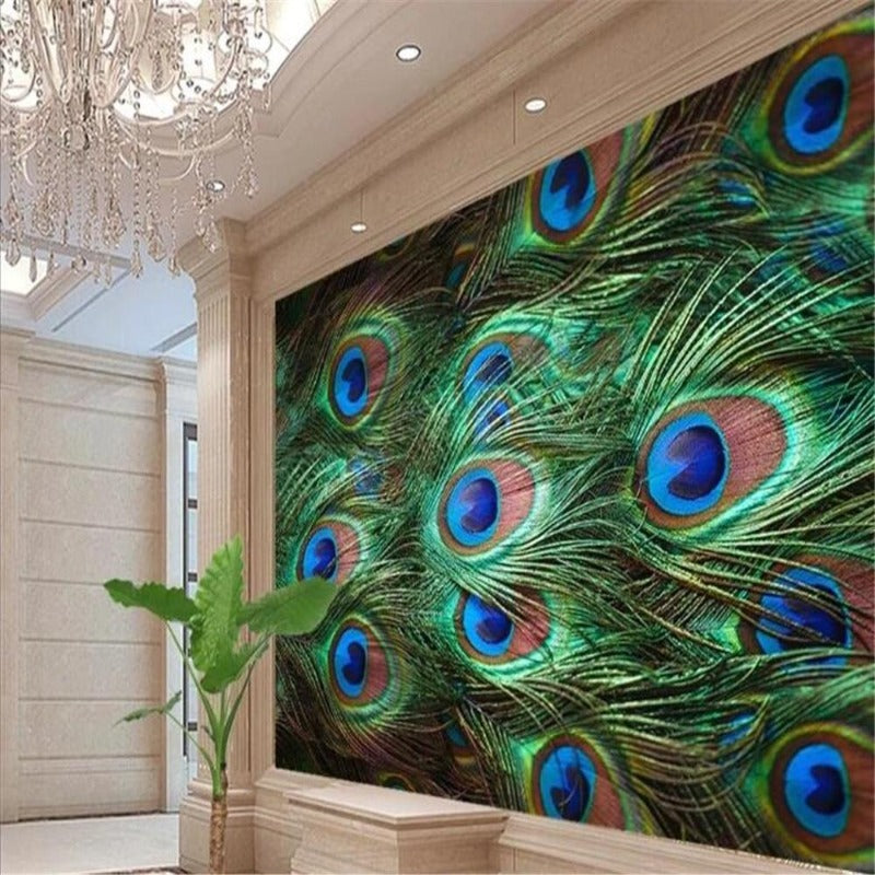 Peacock Feather | Modern pattern peel and stick wallpaper!