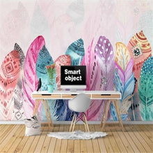 3D Hand-Painted Feather Art Pattern Wallpaper