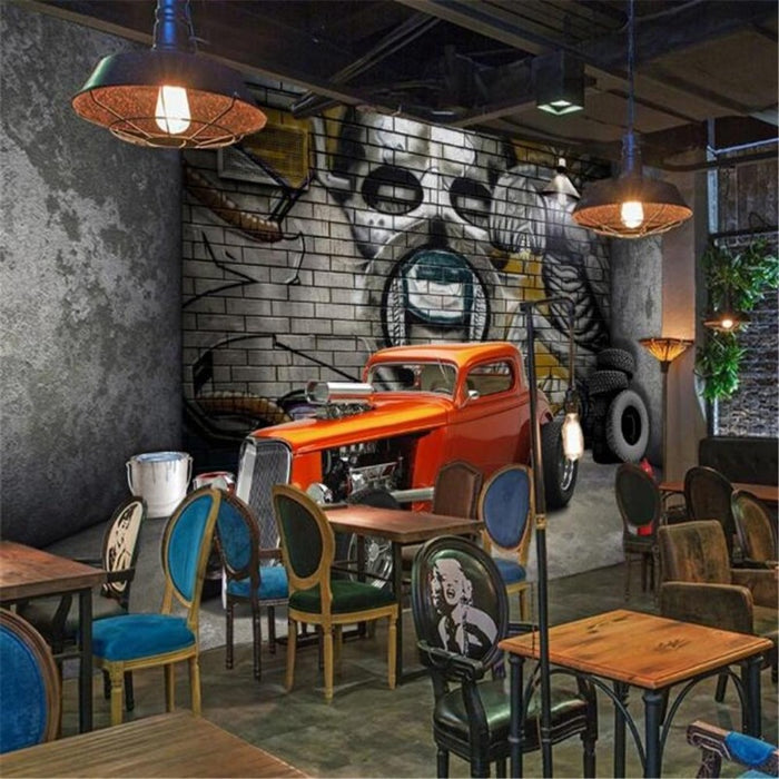 Paper With Plastic Coated Printed 3D Gray Brick Car Wallpaper at Rs  100/square feet in Hyderabad