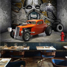 3D Car Garage Graffiti Wallpaper