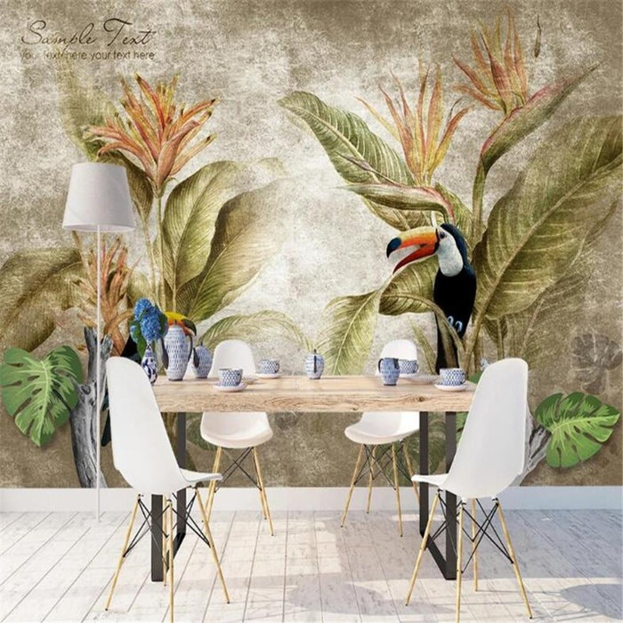Retro Tropical Rainforest Wallpaper