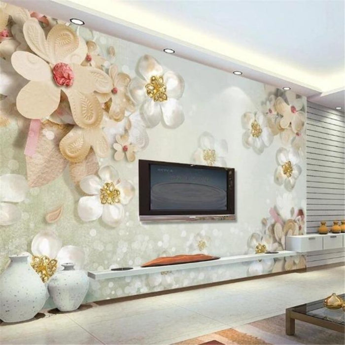 3D Luxurious Flowers Wallpaper