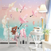 Castle & Flamingos Wallpaper