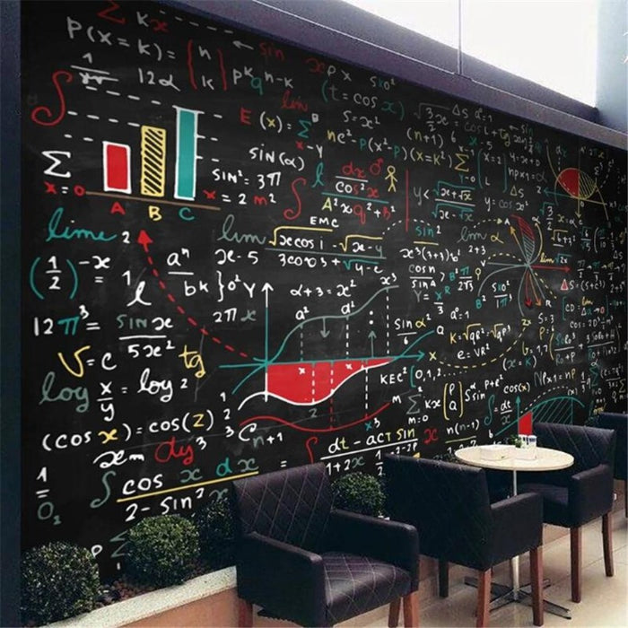 Abstract European Hand-Painted Chalk Blackboard Wallpaper