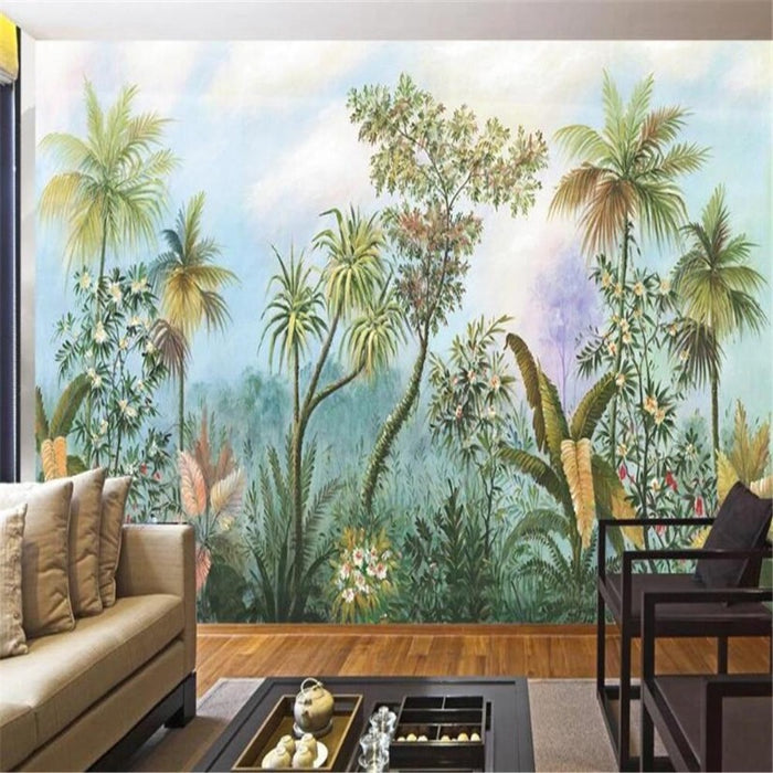 Hand-Painted Watercolor Rainforest Wallpaper