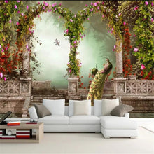 Floral Roman Column Wallpaper