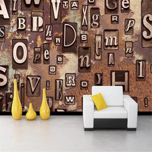3D Scattered Letters Wallpaper