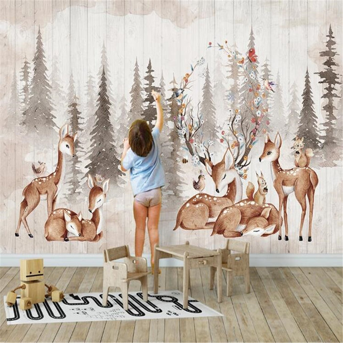 3D Elk family wallpaper