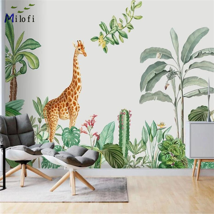 3D Tropical plant animal wallpaper
