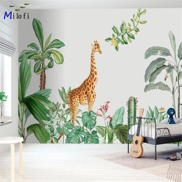 3D Tropical plant animal wallpaper