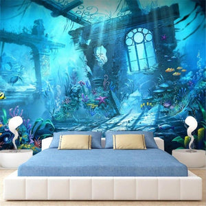 Modern Minimalist Child Underwater Fantasy Wallpaper