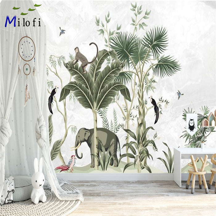 3D Tropical elephant wallpaper
