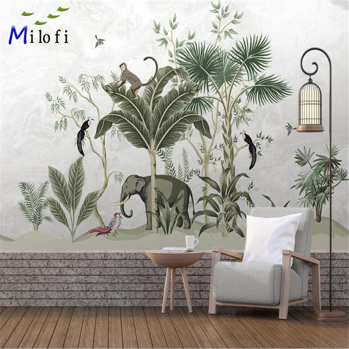3D Tropical elephant wallpaper