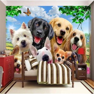 3D Group of dogs wallpaper