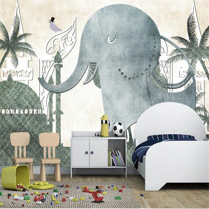 Baby Elephant Children's Wallpaper