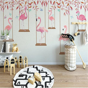 3D Cartoon flamingo wallpaper