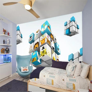 3D Cube cartoon wallpaper