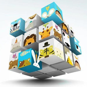 3D Cube cartoon wallpaper