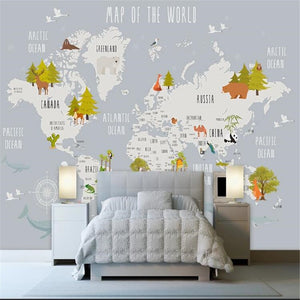 3D Cartoon world map wallpaper