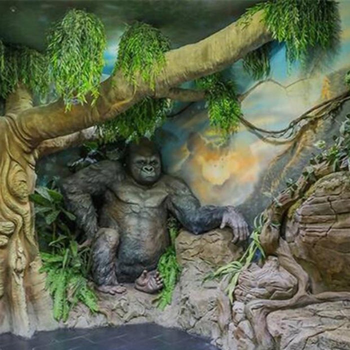 3D Hand-painted gorilla wallpaper
