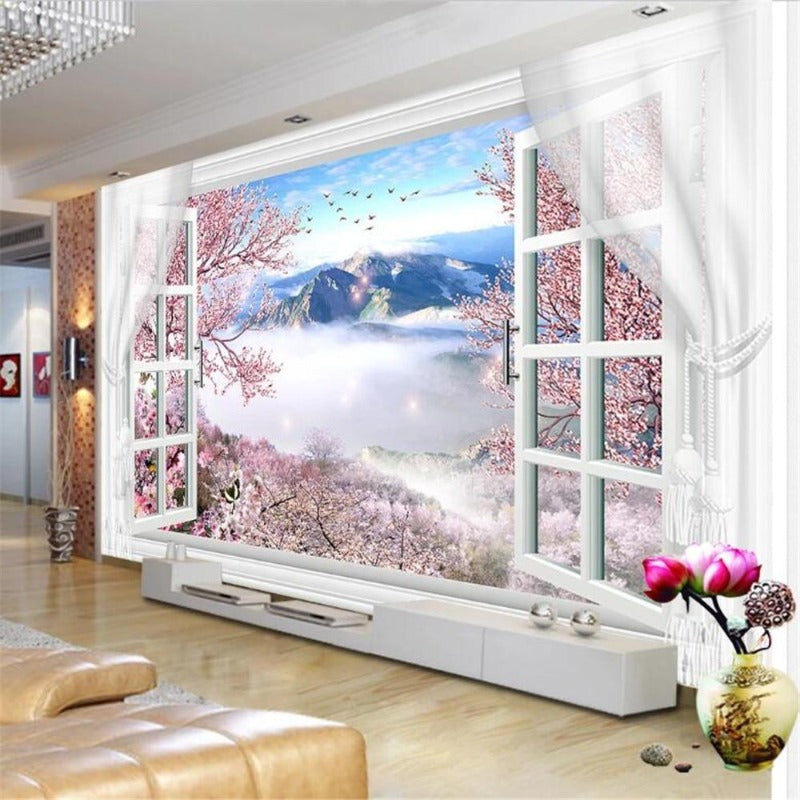 Modern Taolin Window View Wallpaper