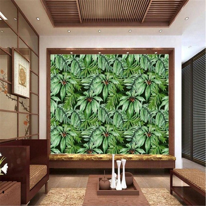 3D Green Banana Leaf Wallpaper