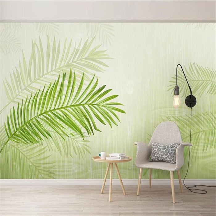 3D Green Plants Watercolor Wallpaper