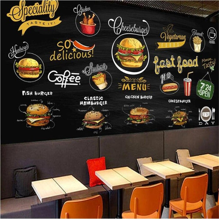 Western Fast Food Blackboard Wallpaper