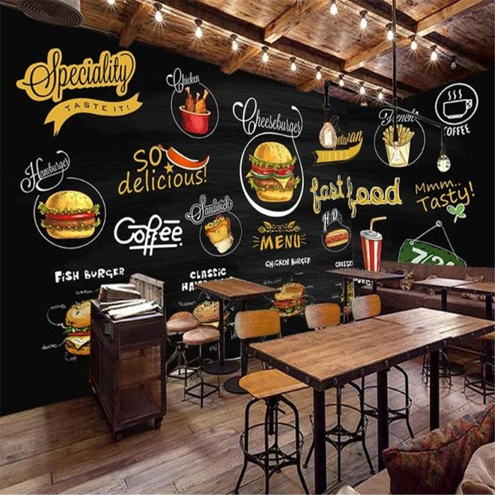Western Fast Food Blackboard Wallpaper