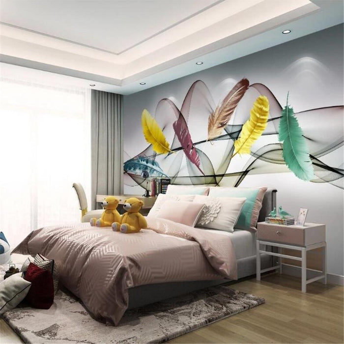 3D Colorful Feather Wallpaper