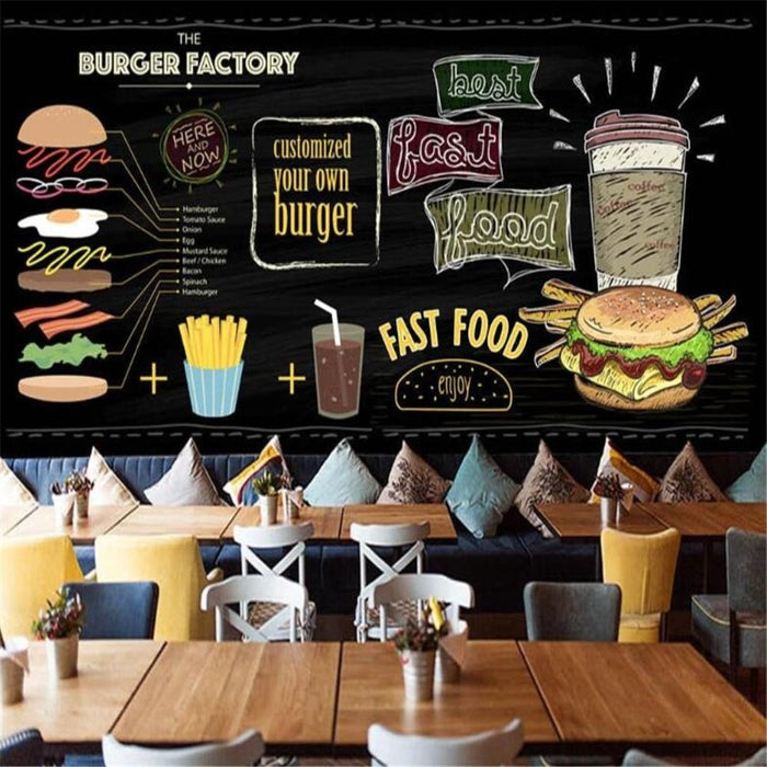 Fast Food Restaurant Black Wallpaper