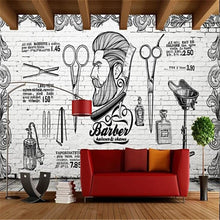 Retro Trendy Barber Shop Wallpaper