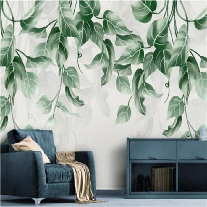 3D Nordic Tropical Plants Wallpaper