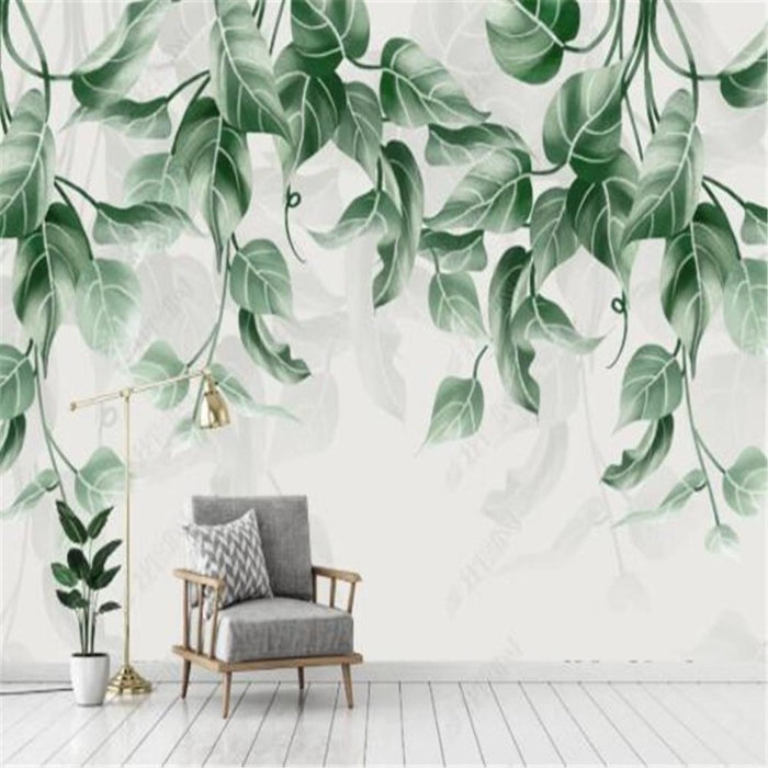 3D Nordic Tropical Plants Wallpaper